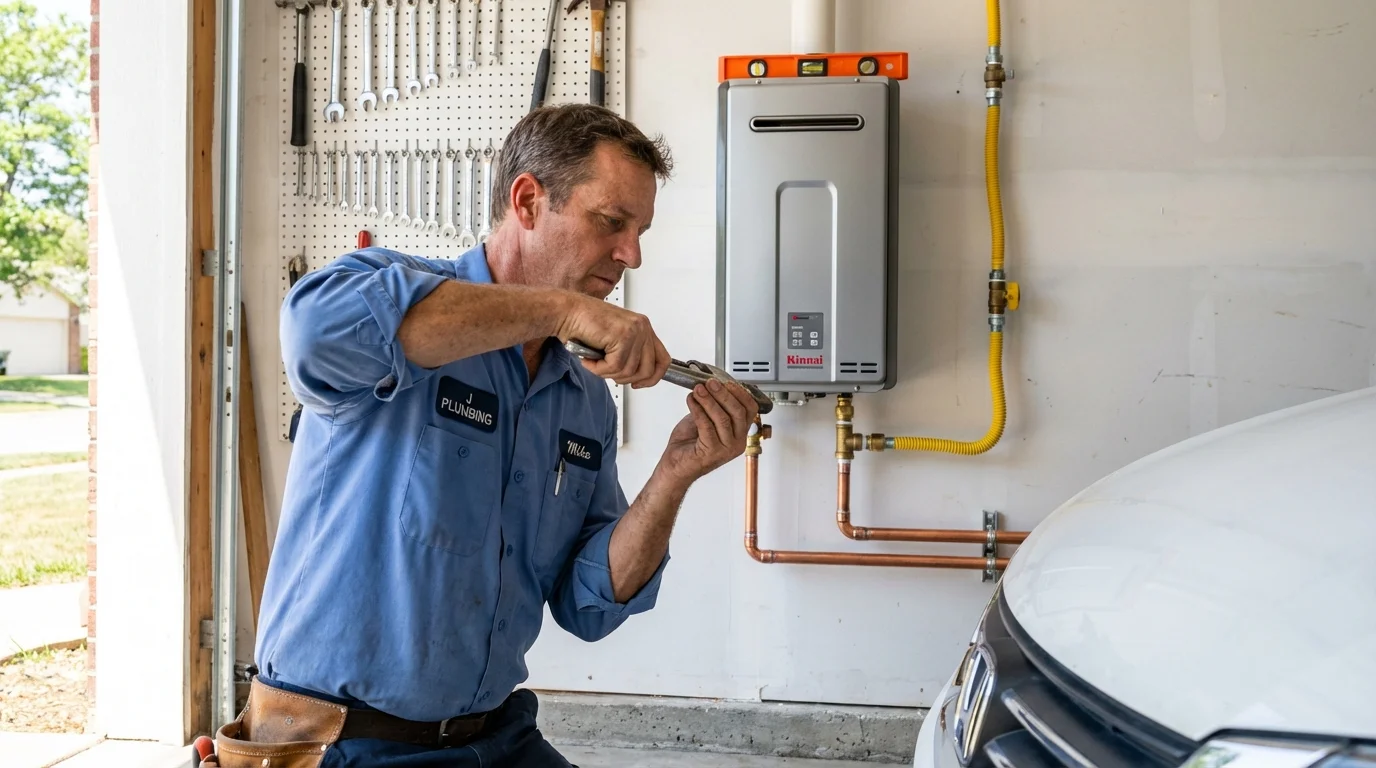 Tankless water heater installation by a Johns Plumbing LLC plumber in Michigan City